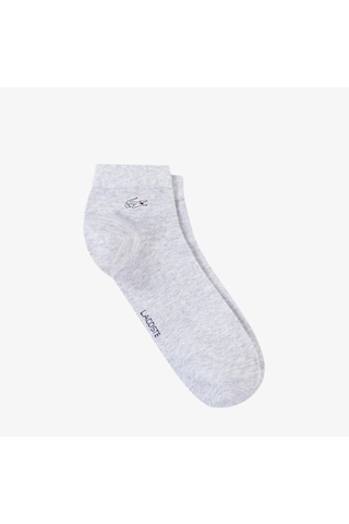 Lacoste Ankle Length Cotton Sport Socks Örme Logo Tekli Bilek Boyu Çorap Unisex Gri