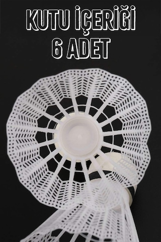 6 Adet Badminton Topu Semi-pro Dengeli Hız Başlangıç Kutulu Mantar Kafa Deluxe Top Seti Beyaz 620