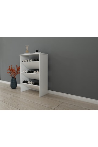 Lamus Ayakkabı Dolabı-beyaz Renk Beyaz