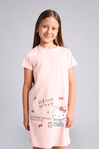 Defacto %100 Pamuk Hello Kitty Lisanslı Kısa Kollu Açık Pembe Gecelik Kız Çocuk H5516a826smpn622 Pembe-pn622