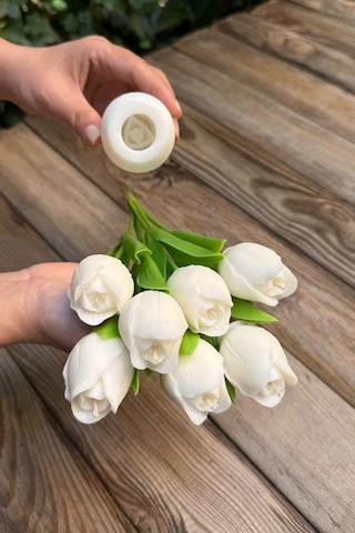 Lale 3d Silikon Mum Kalıbı Beyaz