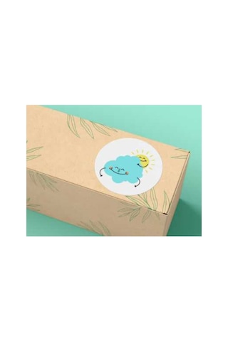 Karışık Mavi Pembe Sevimli Gülücükler Yuvarlak Mat Çıkartma Round Smile Sticker 4 Cm 40 Adet Çok Renkli