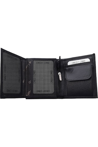 Hanzade Lüks Deri Kartlıklı Ve Bozuk Para Bölmeli Erkek Cüzdanı Siyah