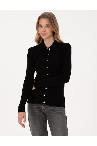 Pierre Cardin Kadın Siyah Hırka Triko 50316338-vr046 Siyah