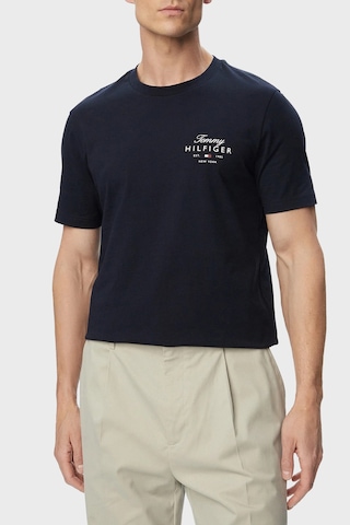 Tommy Hilfiger Logolu % 100 Pamuk Regular Fit Bisiklet Yaka T Shirt Erkek T Shirt Mw0mw43224 Dw5 Lacivert