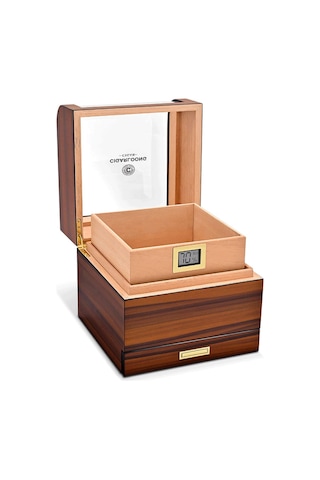 Cigarloong Camlı Katlı Humidor Puro Kutusu Tiger Desen 100s