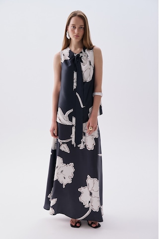 Mudo Kadın Kadın Lacivert Floral Desenli A Form Midi Etek 1267427