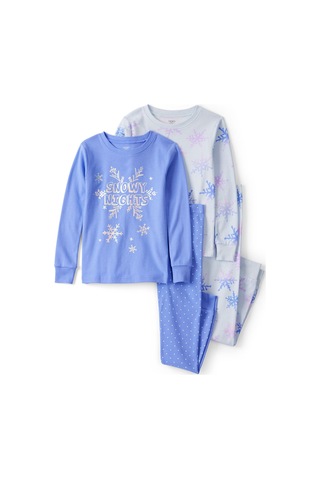 Kız Çocuk Mavi Pijama Set Mavi
