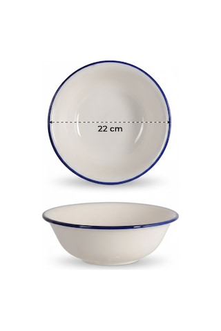 6'lı Valencia Salata Kasesi 22cm Rim Lacivert Rinart Krem