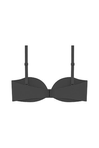 Cottonill Seamless Bra - Serina Siyah Balenli Lazer Kesim Yarım Dolgulu Push Up Straplez Kadın Sütyen