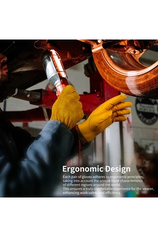 Kangvka S Boyutu Sarı İnek Derisi İş Eldiveni - Kaymazlı Dayanıklı - Elektrik Kaynağı, Araç Tamiri, Bahçecilik Koruması