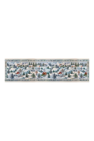 Yılbaşı Temalı Dijital Baskılı Runner Örtüsü Christmas 40x140 Cm Yılbası3