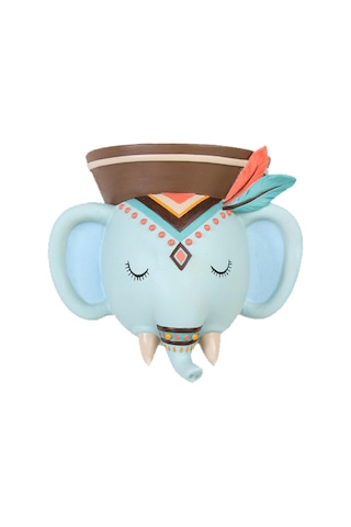 Suntek Magideal Etnik Hayvan Kafası Duvar Ekici Asılı Pot Reçine Fil