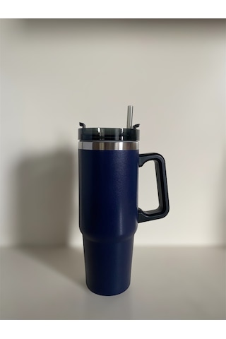 Stainless Steel Pipetli Yandan Tutmalı Seyahat Termosu 0.89 L