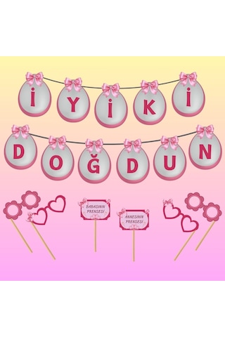İyiki Doğdun Yazısı Pembe Balon Hediyeli