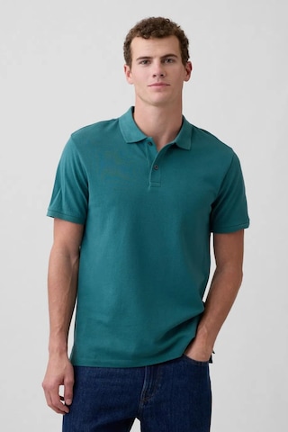 Gap Erkek Pique Polo Yaka Yeşil T-shirt-13470 Yeşil
