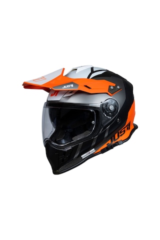 Just1 J34 Pro Outer Space Kapalı Motosiklet Kaskı Siyah Antrasit Oranj Siyah - Gri - Turuncu