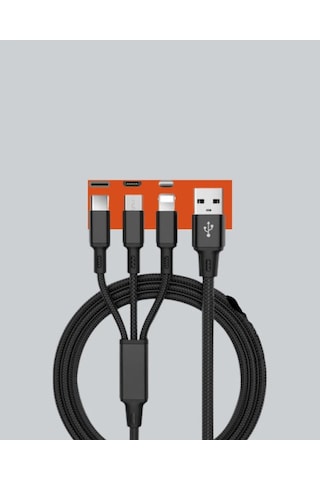 Çoklu Usb Şarj Kablosu 1, 2m Hızlı Şarj, 3a Güçlü Akım