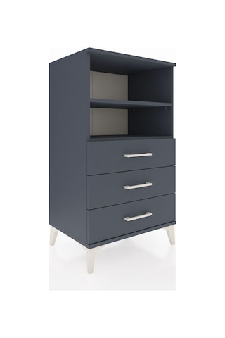 Hyperion Komodin 2 Raflı 3 Çekmeceli 60x44x106 Antrasit-antrasit Antrasit