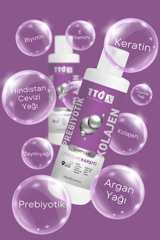 Tto -X Prebiyotik & Kolajen Dökülme Karşıtı Şampuan 250Ml (Cocamidopropyl,Betaine,Glycerin)