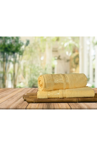 Mulberry Bambu Havlu %100 Organik Bambu Havlu Seti 50 x 90 - 6'lı Paket Premium Ultra Yumuşak Dekoratif Sarı