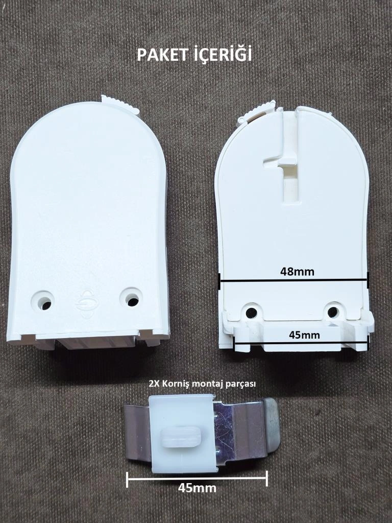 Plastik Kasalı Zebra Ve Stor Perde Mekanizma Zincir Kapak Tamir Seti Beyaz Beyaz