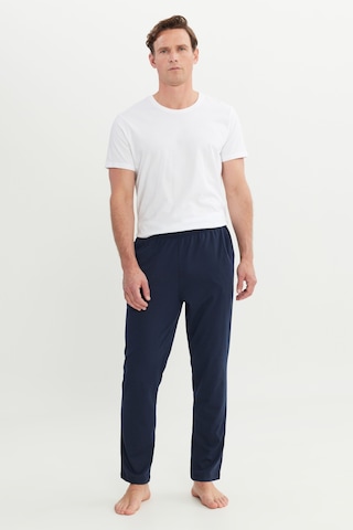 AC&Co / Altınyıldız Classics Erkek Lacı Pamuklu Standart Fit Normal Kesim Beli Lastikli Cepli Pijama Altı Lacı Lacivert