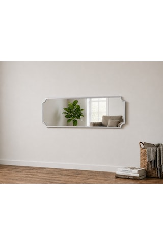 Modern Boy Aynası 40x120 Cm Minimalist Çerçeveli Dekoratif Duvar Aynası 2026 Trend Gümüş