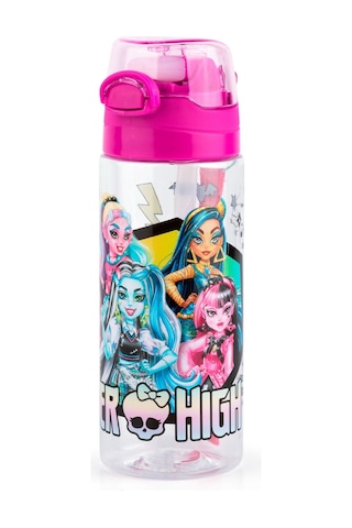 Monster High Pipetli 500 Ml Plastik Matara Suluk Pembe Kız Çocuk