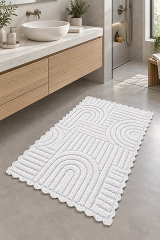 Alanur Bodrum Tufting Cotton Pamuklu El Işi Örgülü Paspas 113 80 X 135 Cm Ekru