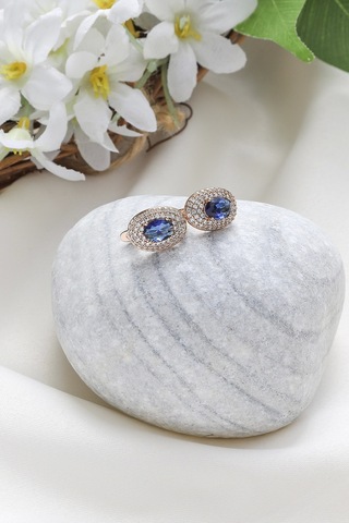 Mrs Flower Topaz Saplama Küpe Çok Renkli
