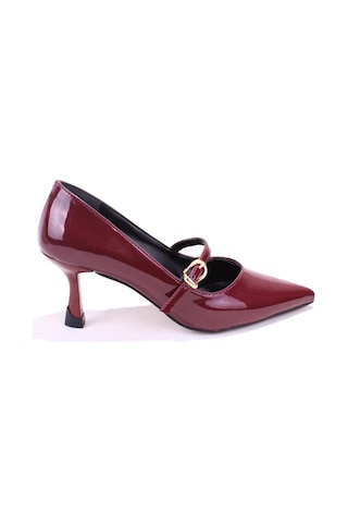 Dagoster Dza07-389100 Bordo Rugan Stiletto Topuklu Kadın Ayakkabı Bordo