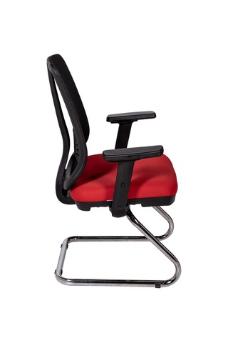 Ofisbazaar Up Fileli Misafir Koltuğu Ergonomik Toplantı Ve Bekleme Koltuğu Siyah Fileli/ Kırmızı Kırmızı