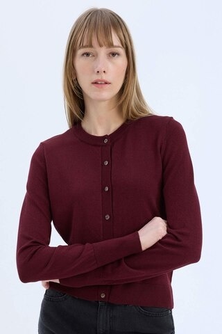 Defacto Regular Fit Bisiklet Yaka Hırka E5032ax24wnbr467 Bordo