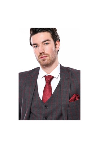 Wessi Ekose Füme Slim Fit Erkek Ceket 001
