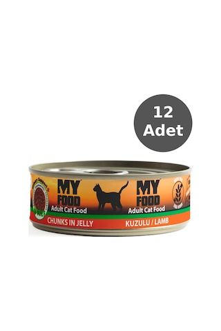 My Food Jöleli Parça Etli Yetişkin Kedi Yaş Maması Kuzulu 12 x 100 G