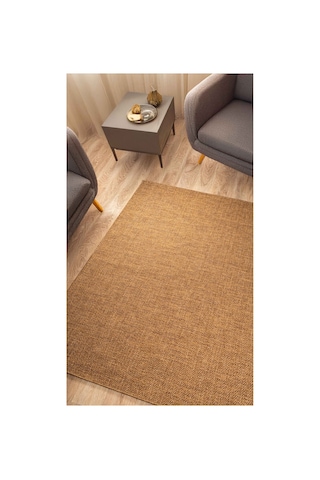 Naturel Sisal Jüt Bej Hasır Halı Yıkanabilir Kaymaz Taban Dokuma Makine Tozumaz Kahverengi