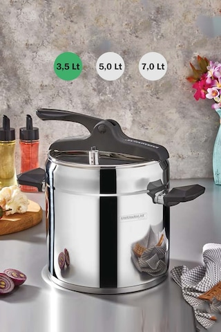 Kahramanlar Tekli Bakalit Saplı Düdüklü Tencere 3,5 Lt. 2150 Siyah