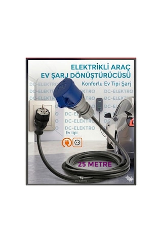 Araç Şarj Cihazı Için 3x4mm Hes Veya Öznur Kablolu Dönüştürücü Kablo Uzatma 25 Metre - 888600968 25 Metre - 888600968