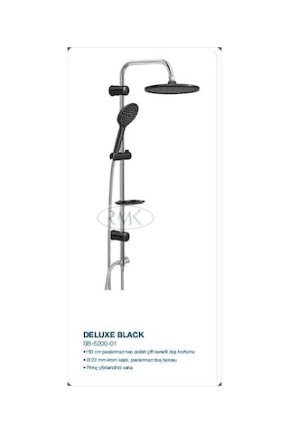 Sukar Siyah Tepe Duş Seti Oval Rain E Black Siyah