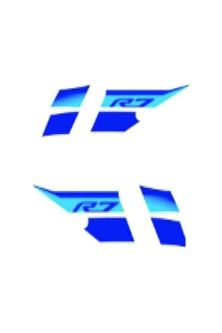 Yamaha Yzf-r7 Yan Sağ Sol Grenaj Sticker Seti Tasarım Etiket Modeli Mavi Renk