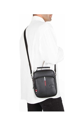 Tuldar Erkek Deri Ayarlanabilir Çapraz Omuz Askılı Günlük Omuz Ve El Çantası 19x22cm Tul132 Siyah