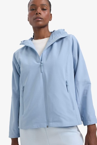 Defacto Defactofit Su İtici Regular Fit Kapüşonlu Fermuarlı İpek Kumaş Yağmurluk C4952ax25aube748 Mavi