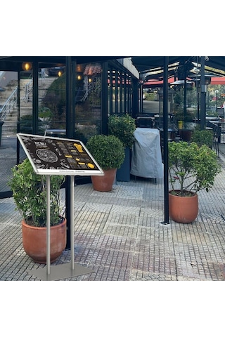 Çift Ayaklı Dekoratif Menü Panosu B2 50x70cm 50 x 70 CM