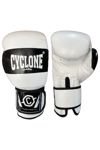 Cyclone Tiger Orijinal Deri Boks Ve Kick Boks Eldiveni Beyaz