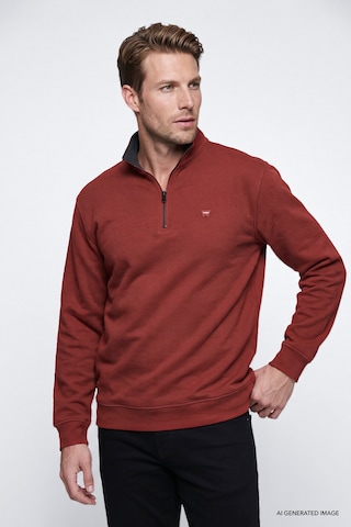 Wrangler Pamuklu Selanik Regular Fit Fermuarlı Erkek Sweatshirt W2620081810 Kiremit