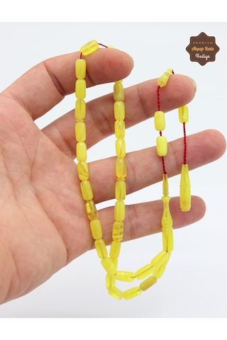 Limon Sarısı Patili Özel Sistemli Orijinal Sıkma Kehribar Tesbih 201025496
