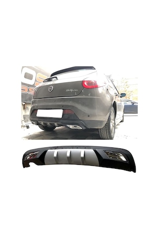 Fiat Bravo Uyumlu Difüzör Difizör Gri + Kare Egzoz Görünüm C Tip 2006-2016