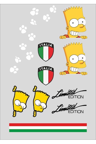 Cappuccino Motor Sticker Set 12 Parça