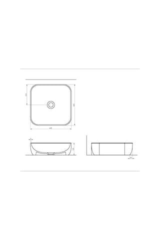 Seramiksan Form Tezgah Üstü Kare Lavabo 42 CM